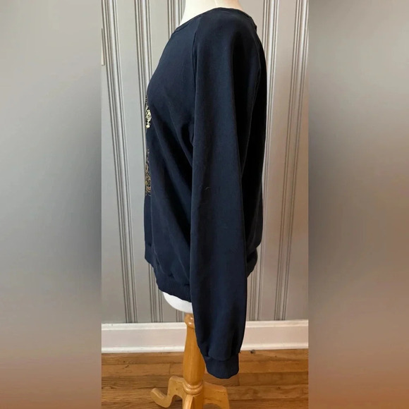 Balmain Paris The Rock Baroque Metallic-Print Sweatshirt, Blue 50 Size Large Men - Picture 5 of 13